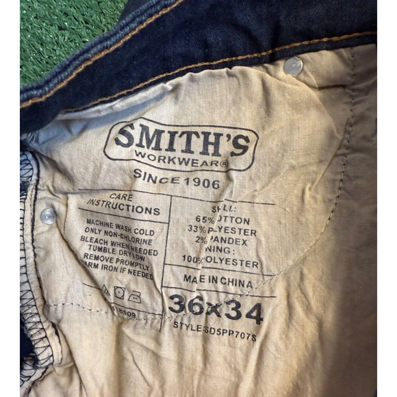 SMITHS 1906 Premium Jeans Fleece Lined Blue Mens Size 36 X 34 NWOT - Picture 7 of 8